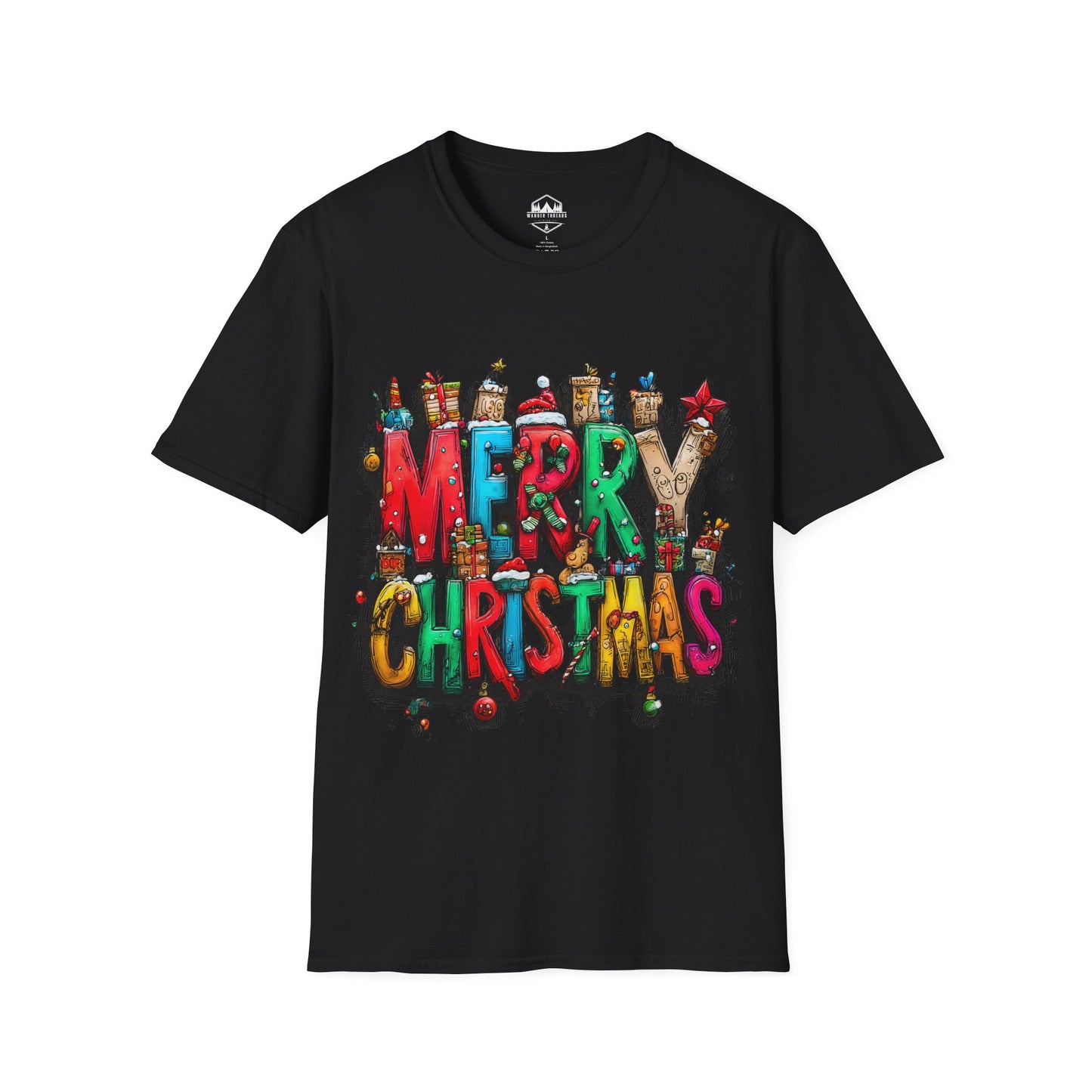 Merry Christmas Colorful Holiday Graphic T-Shirt