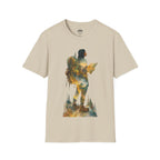 Hiker Silhouette T-Shirt — Watercolor Mountain Backpacker Graphic