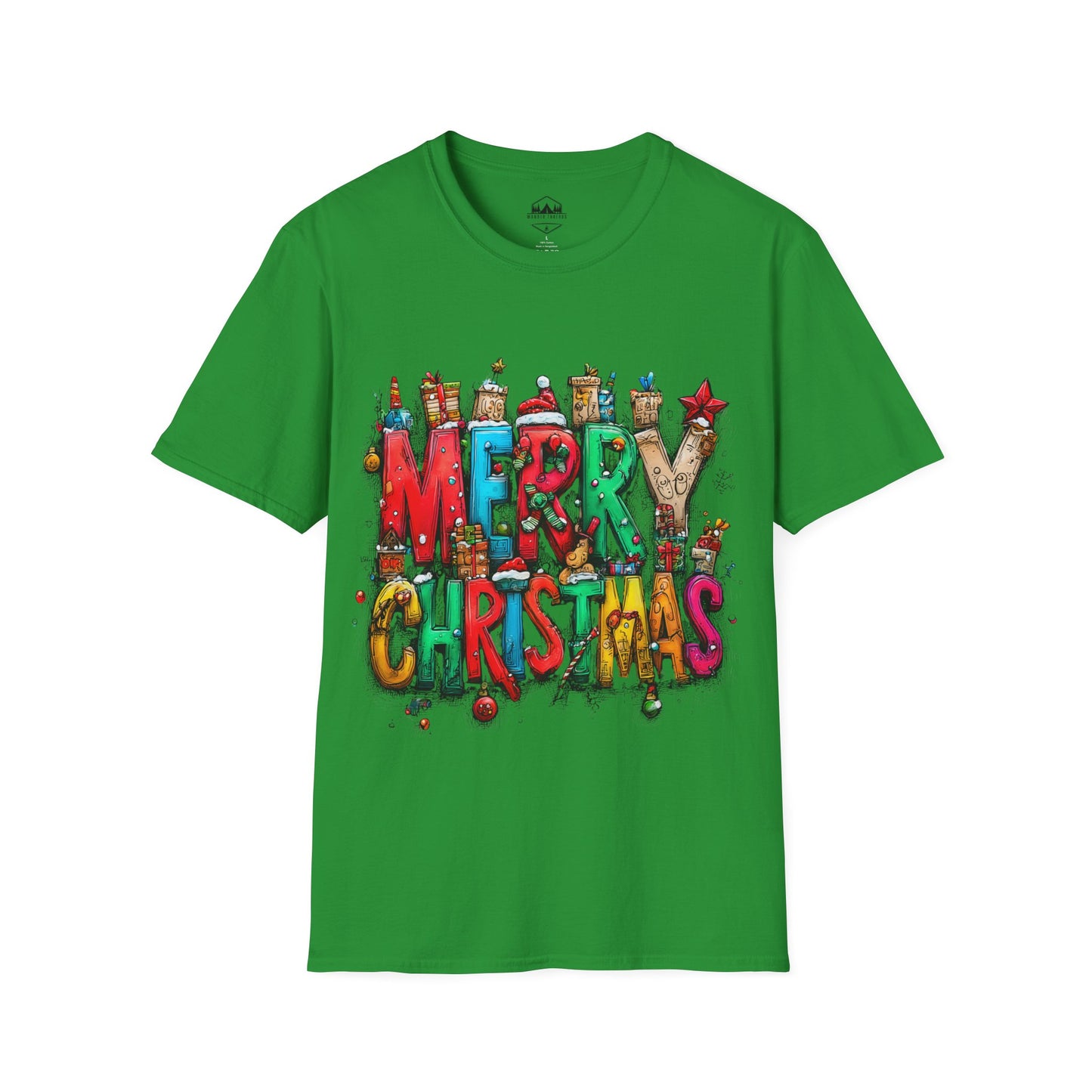Merry Christmas Colorful Holiday Graphic T-Shirt