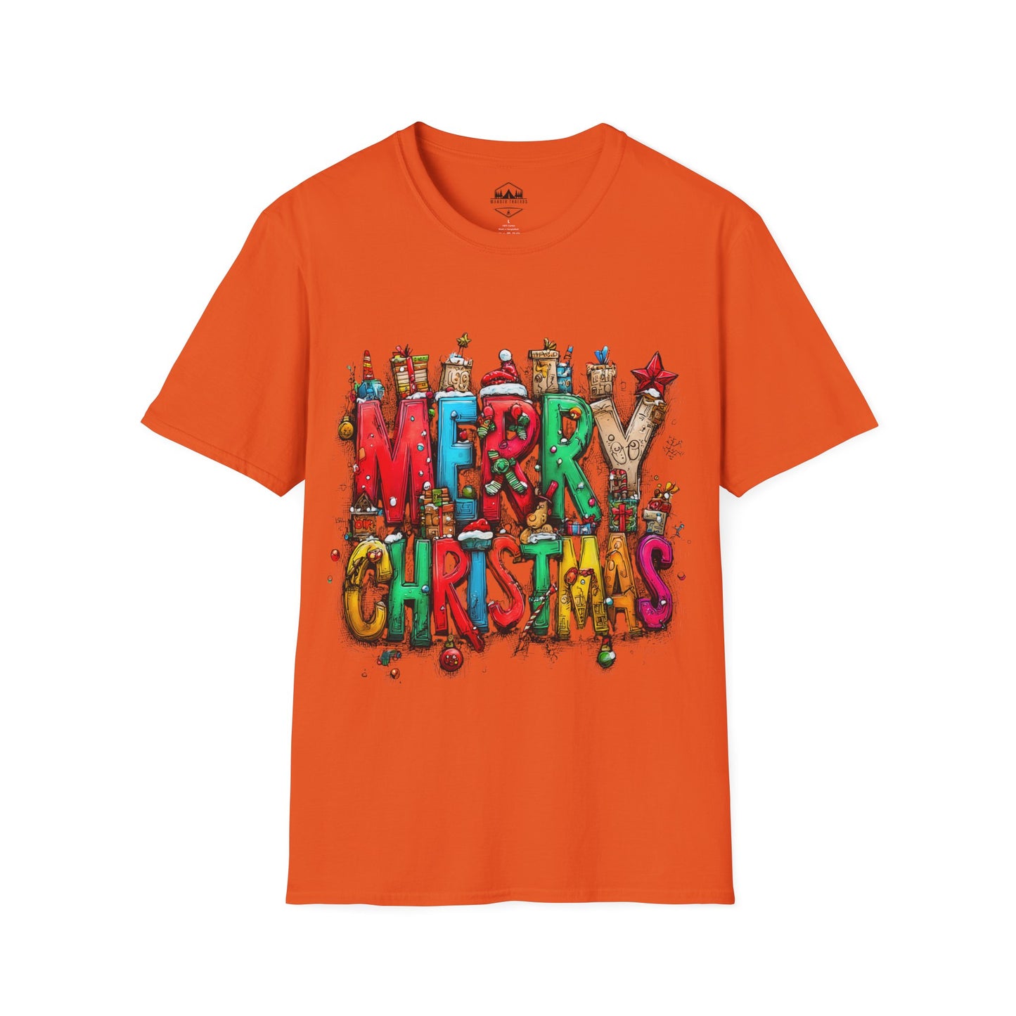 Merry Christmas Colorful Holiday Graphic T-Shirt