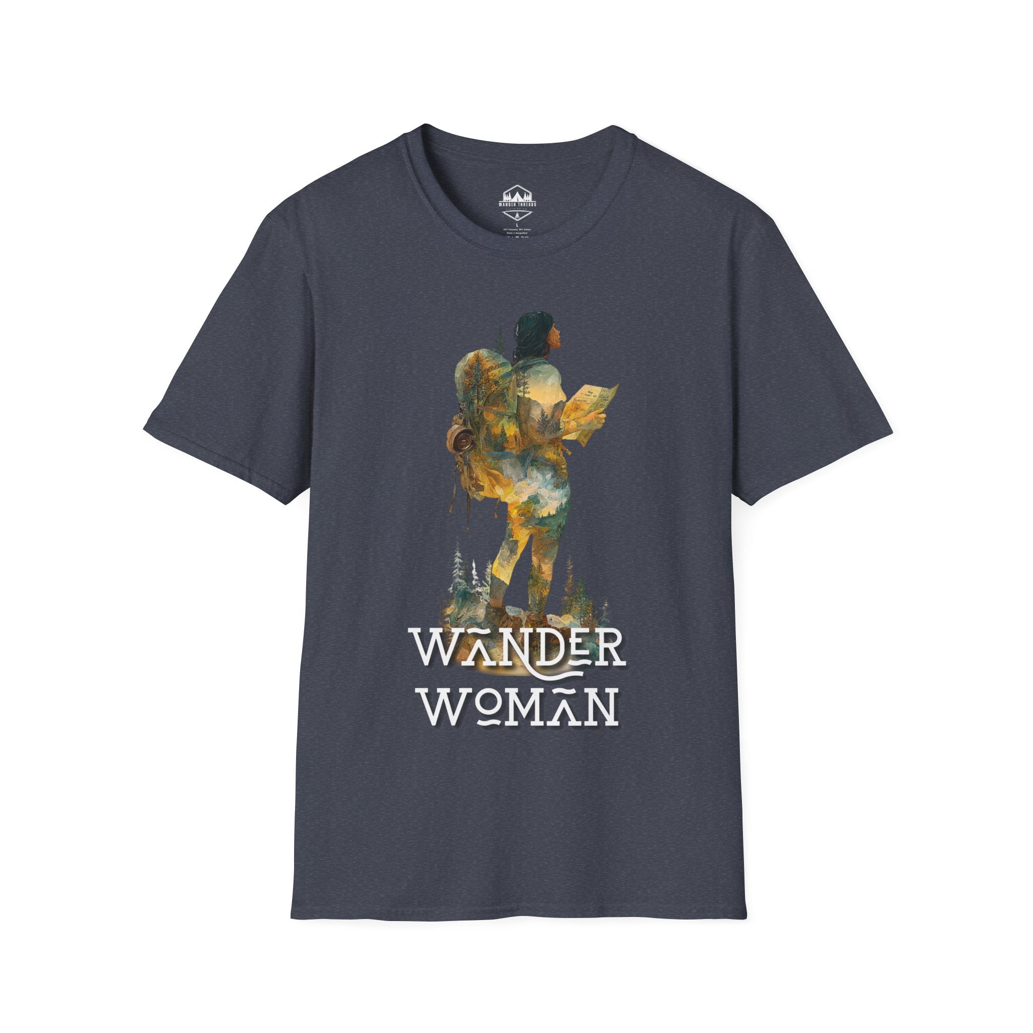 Wander Woman Hiking T‑Shirt — Outdoor Adventure Graphic Tee