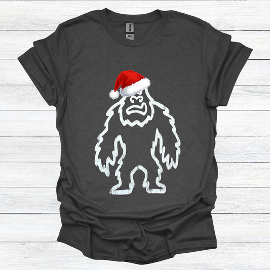 Yeti Santa T-Shirt — Festive Bigfoot Christmas Tee
