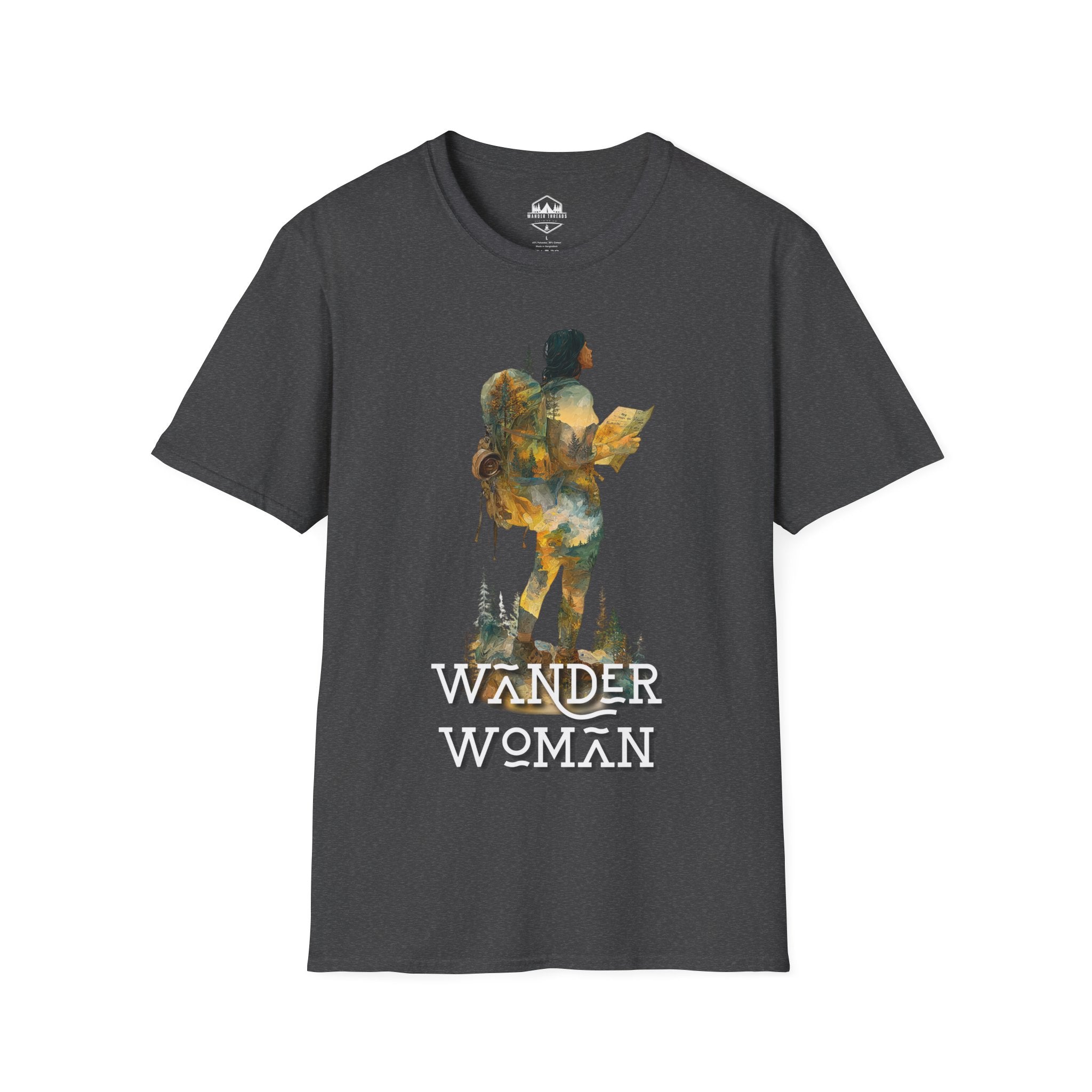 Wander Woman Hiking T‑Shirt — Outdoor Adventure Graphic Tee