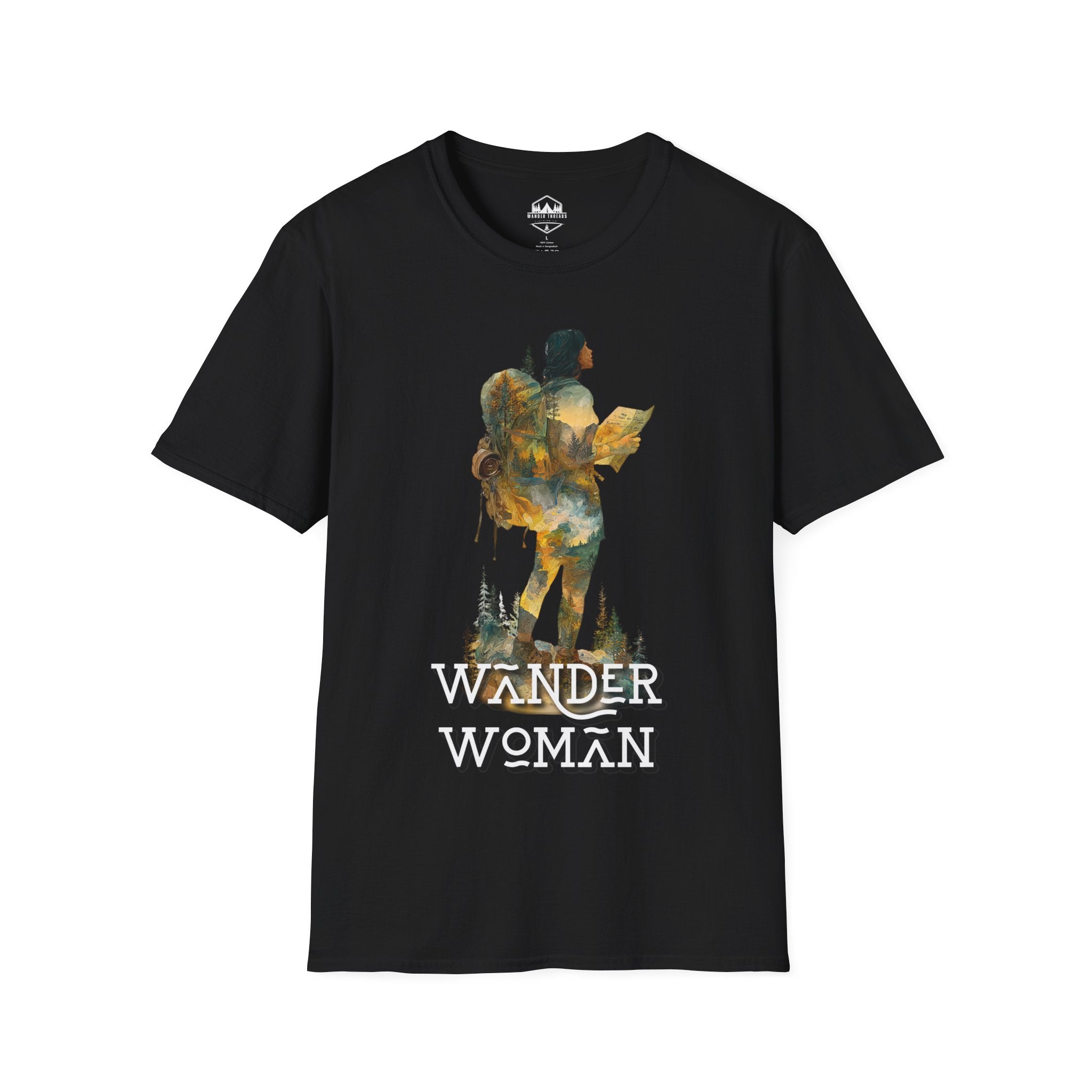 Wander Woman Hiking T‑Shirt — Outdoor Adventure Graphic Tee