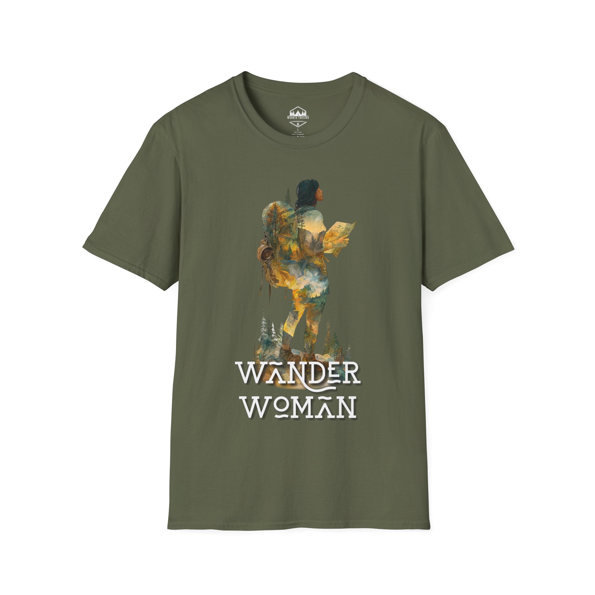 Wander Woman Hiking T‑Shirt — Outdoor Adventure Graphic Tee
