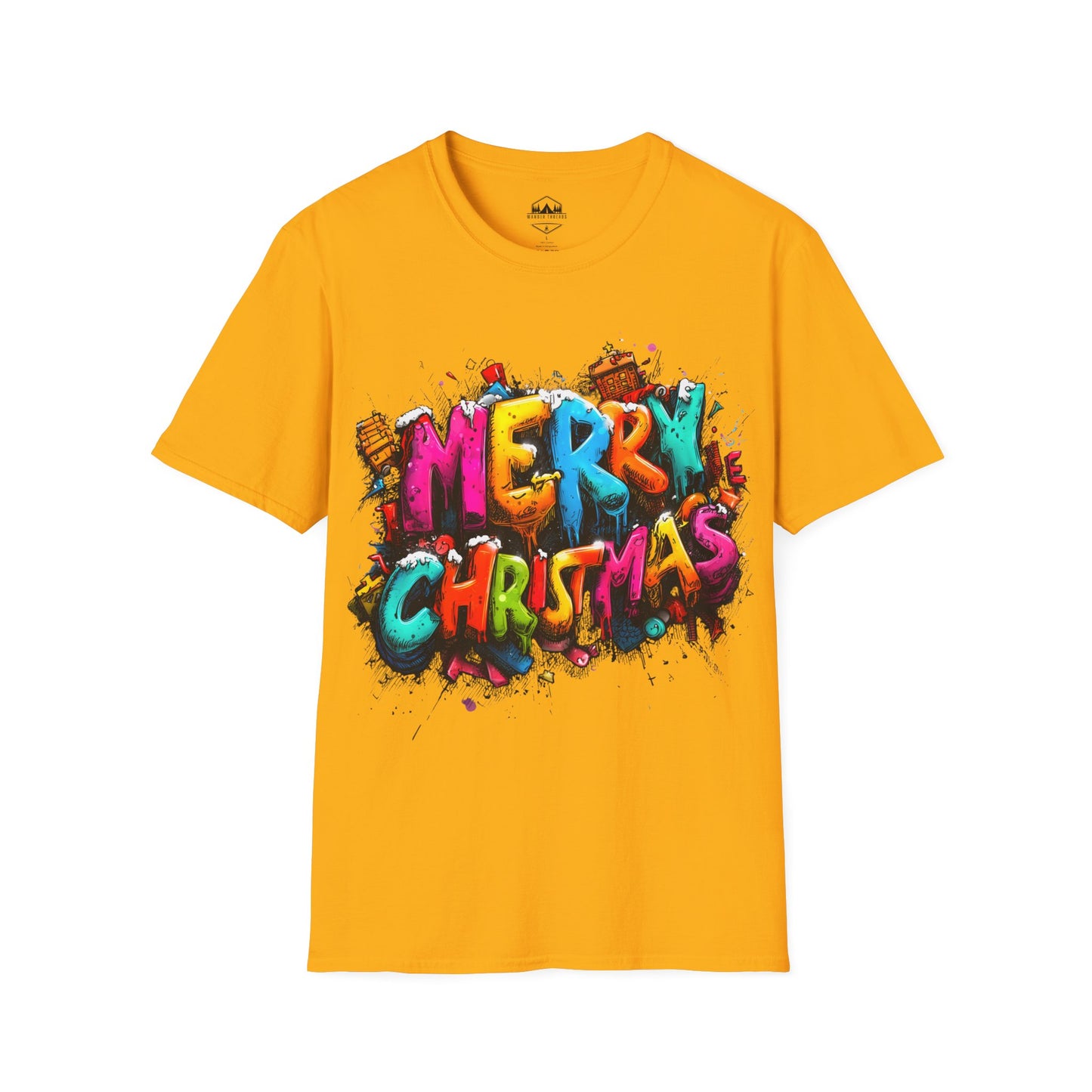 Colorful Graffiti "Merry Christmas" Holiday Tee