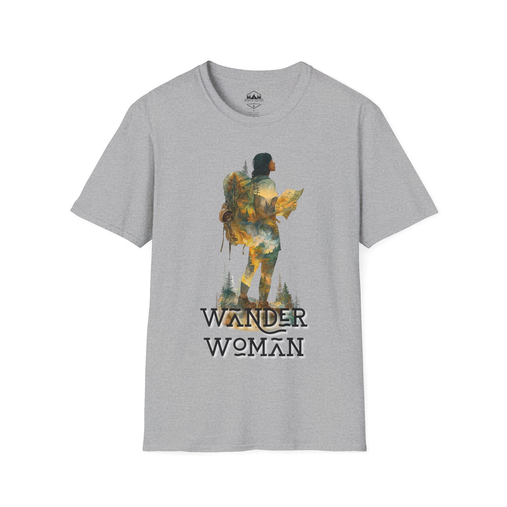 Wander Woman Hiking T‑Shirt — Outdoor Adventure Graphic Tee