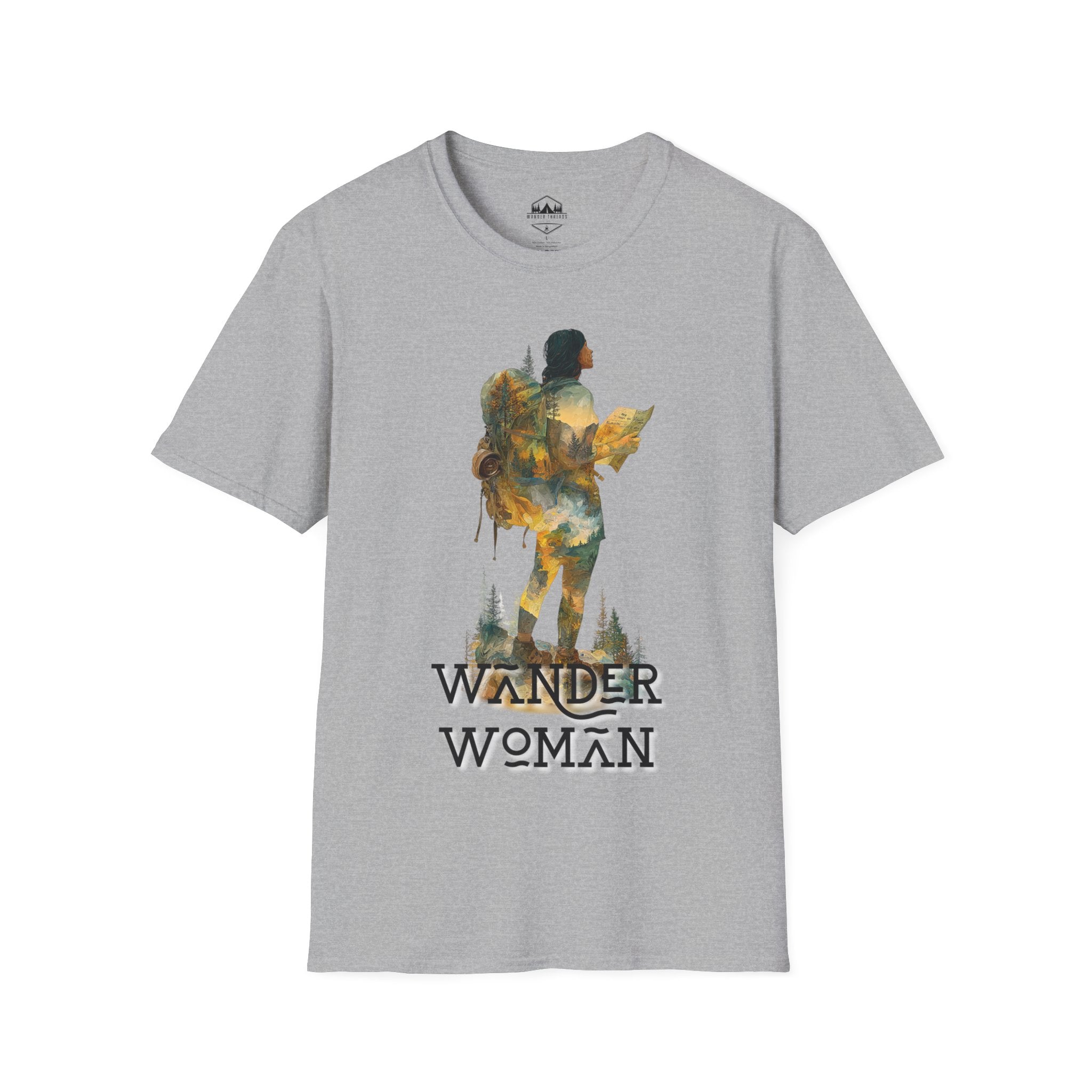 Wander Woman Hiking T‑Shirt — Outdoor Adventure Graphic Tee