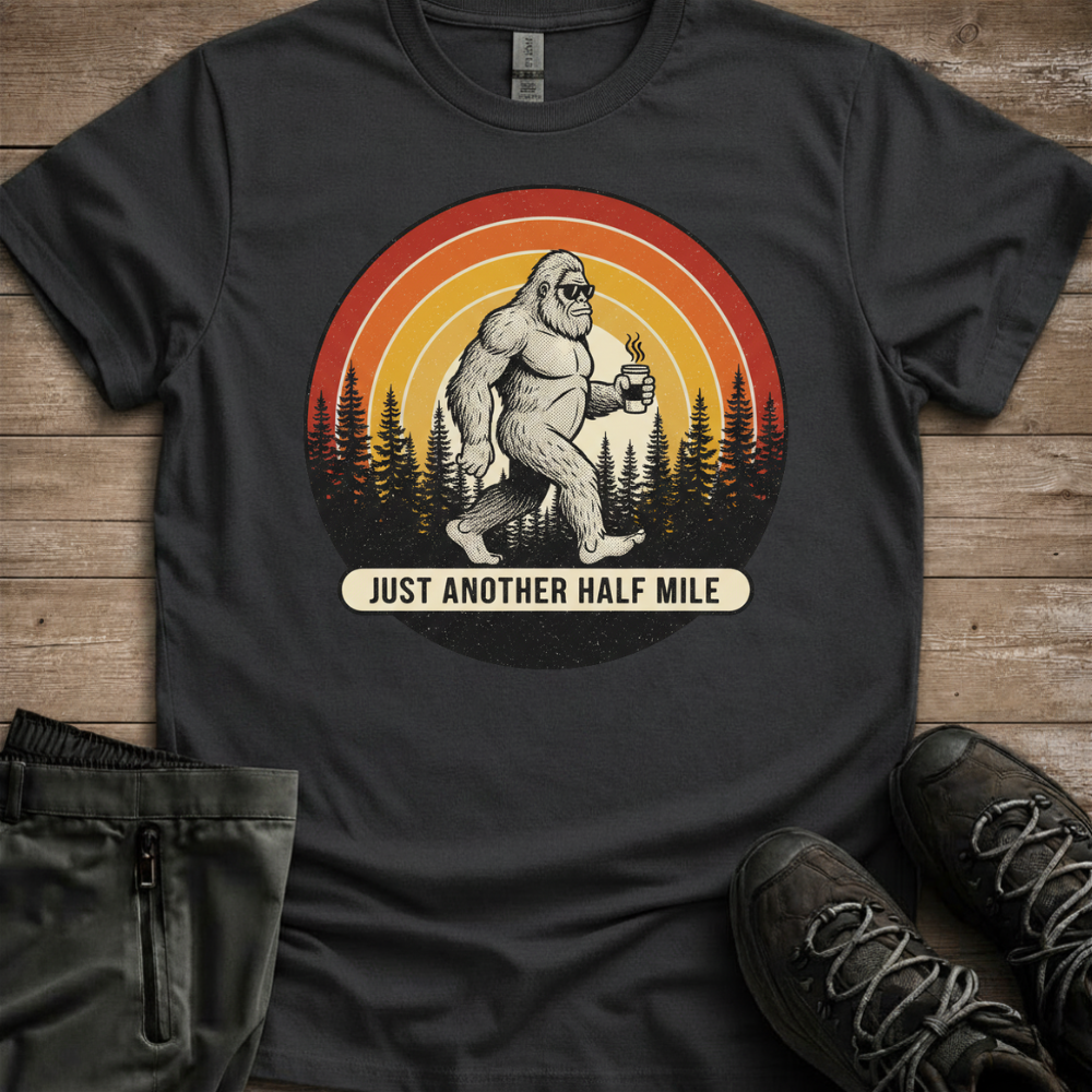 Just Another Half Mile — Retro Yeti Hiking Tee