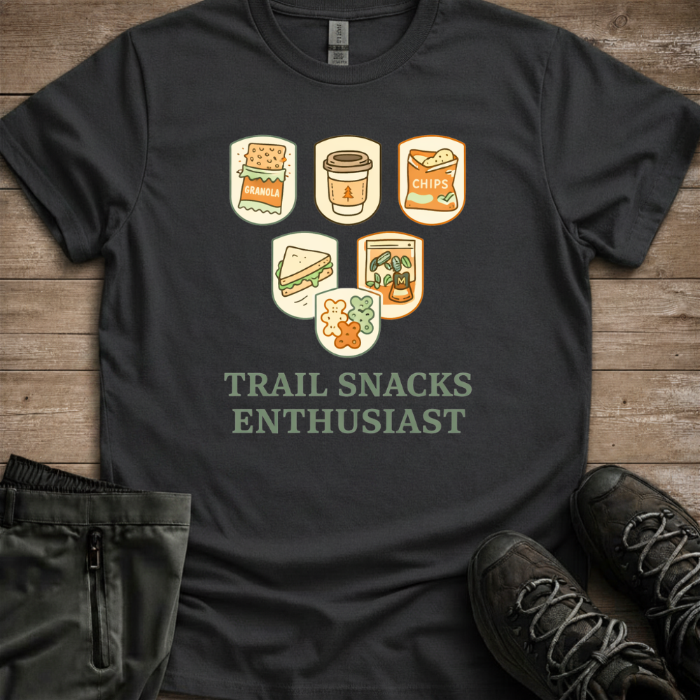 Trail Snacks Enthusiast — Funny Hiking Tee