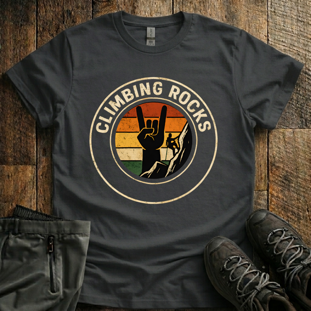 Retro Climbing Rocks T-Shirt