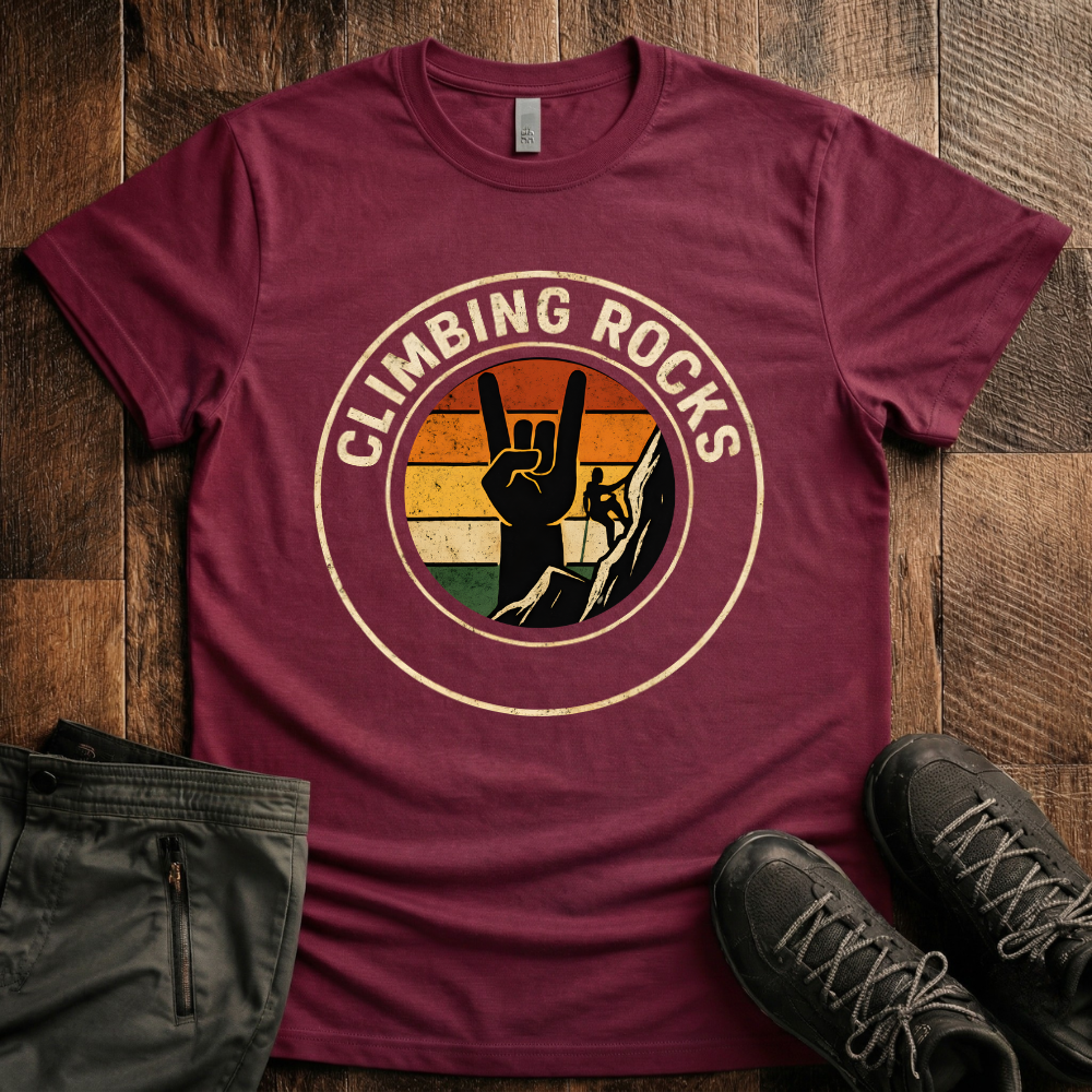 Retro Climbing Rocks T-Shirt