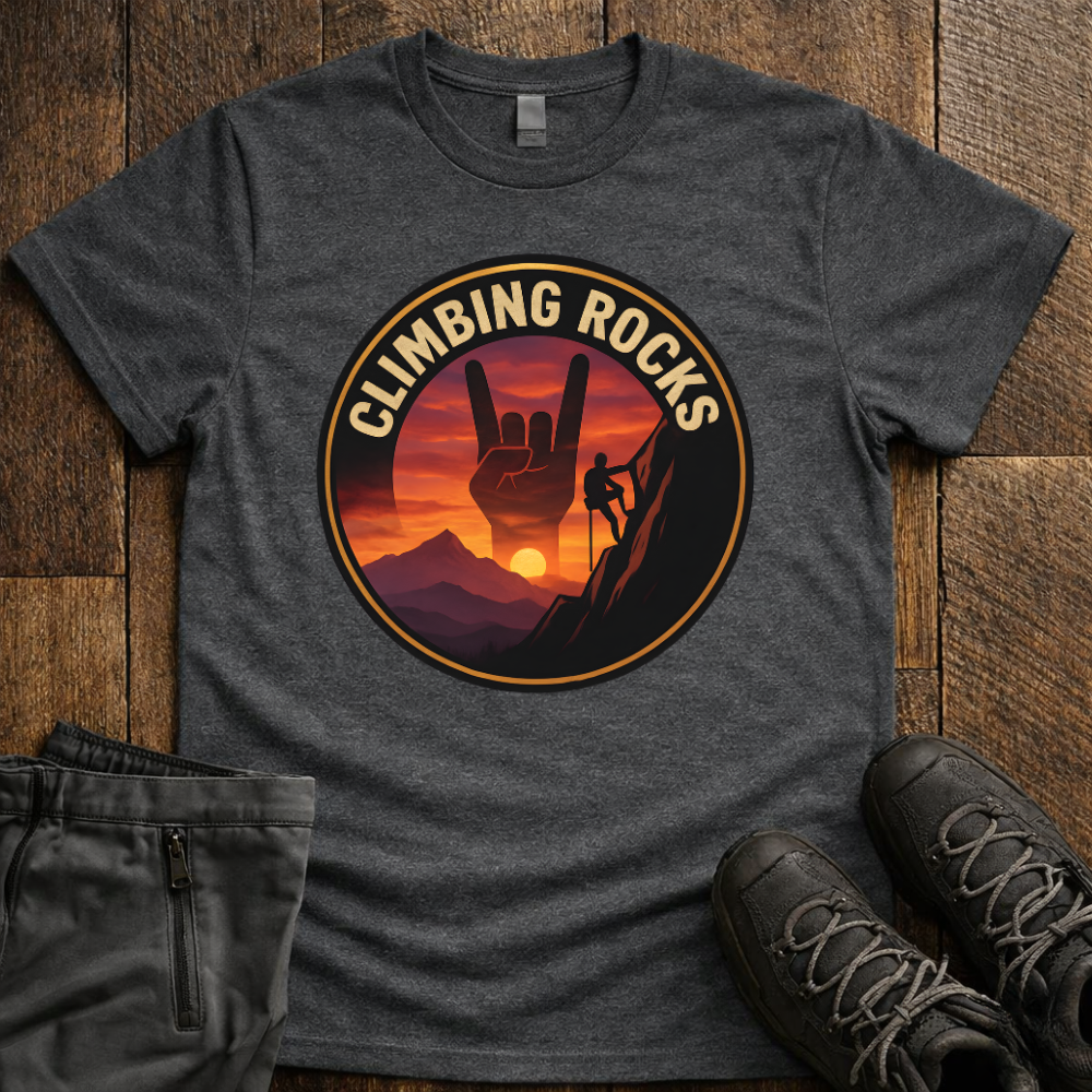 Sunset Climbing Rocks T-Shirt