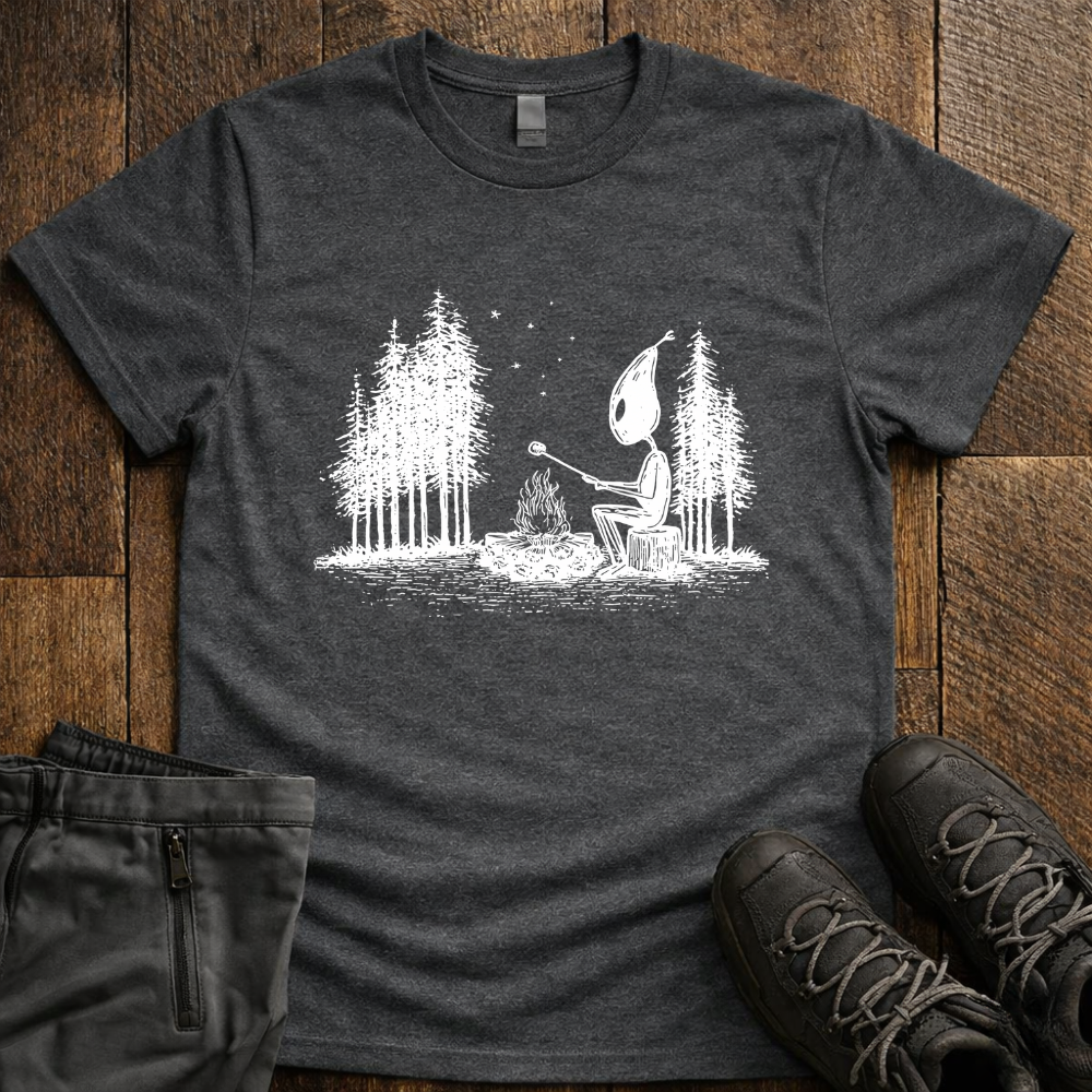 Solitary camping alien T-Shirt