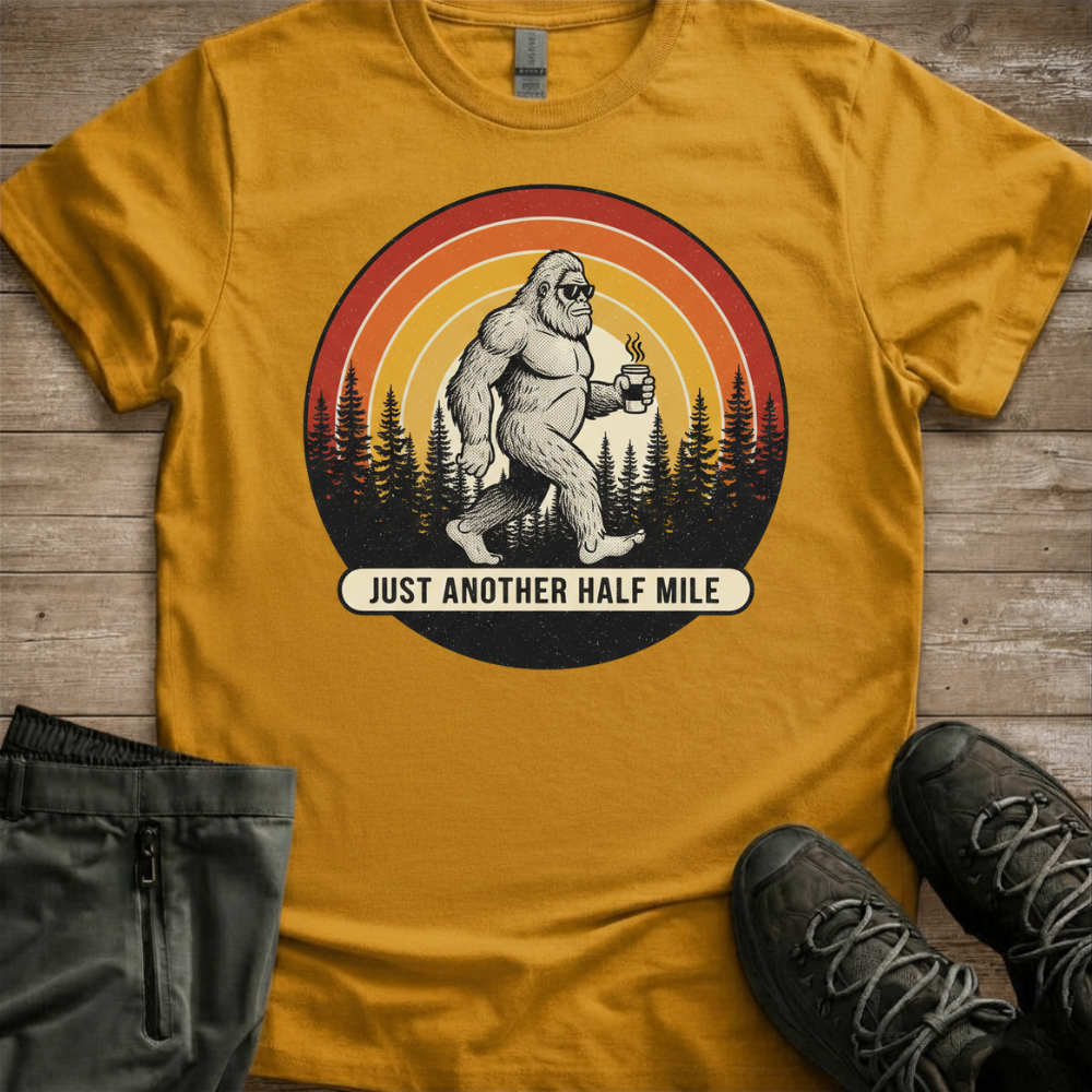 Just Another Half Mile — Retro Yeti Hiking Tee