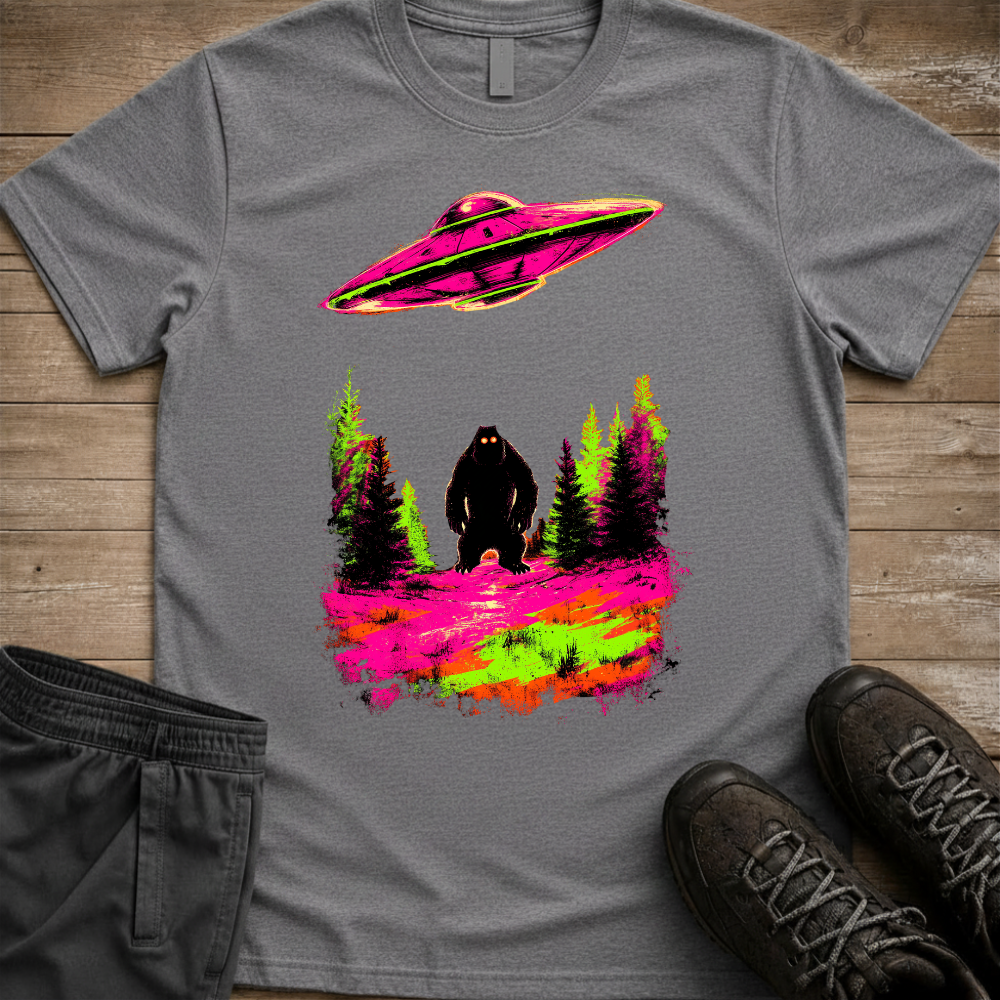 Sasquatch Abduction — Funny Bigfoot Camping Tee