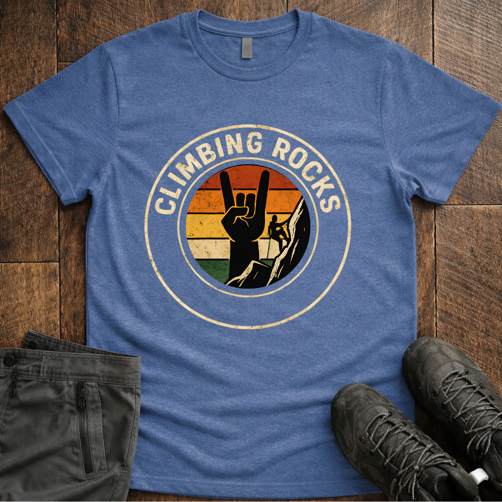 Retro Climbing Rocks T-Shirt