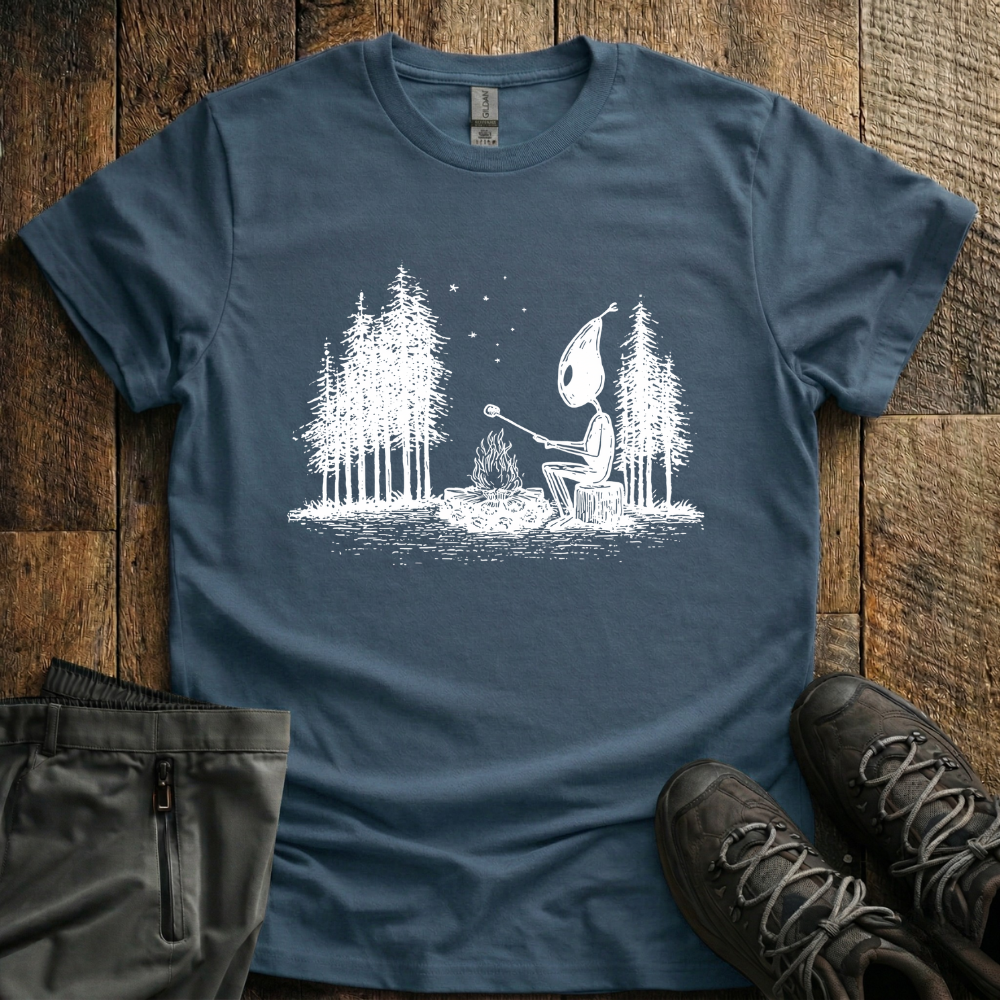 Solitary camping alien T-Shirt