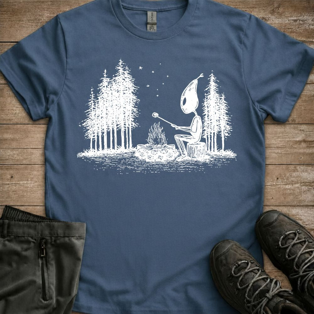 Solitary camping alien Tee