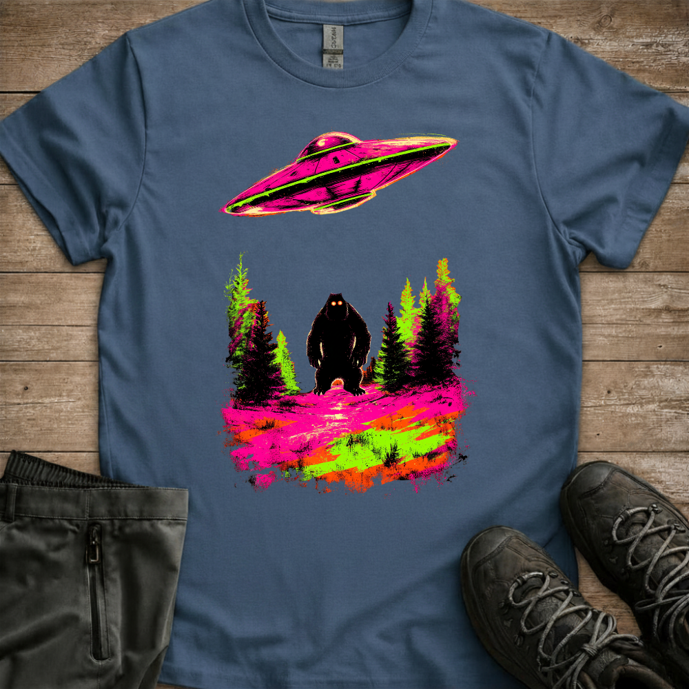 Sasquatch Abduction — Funny Bigfoot Camping Tee