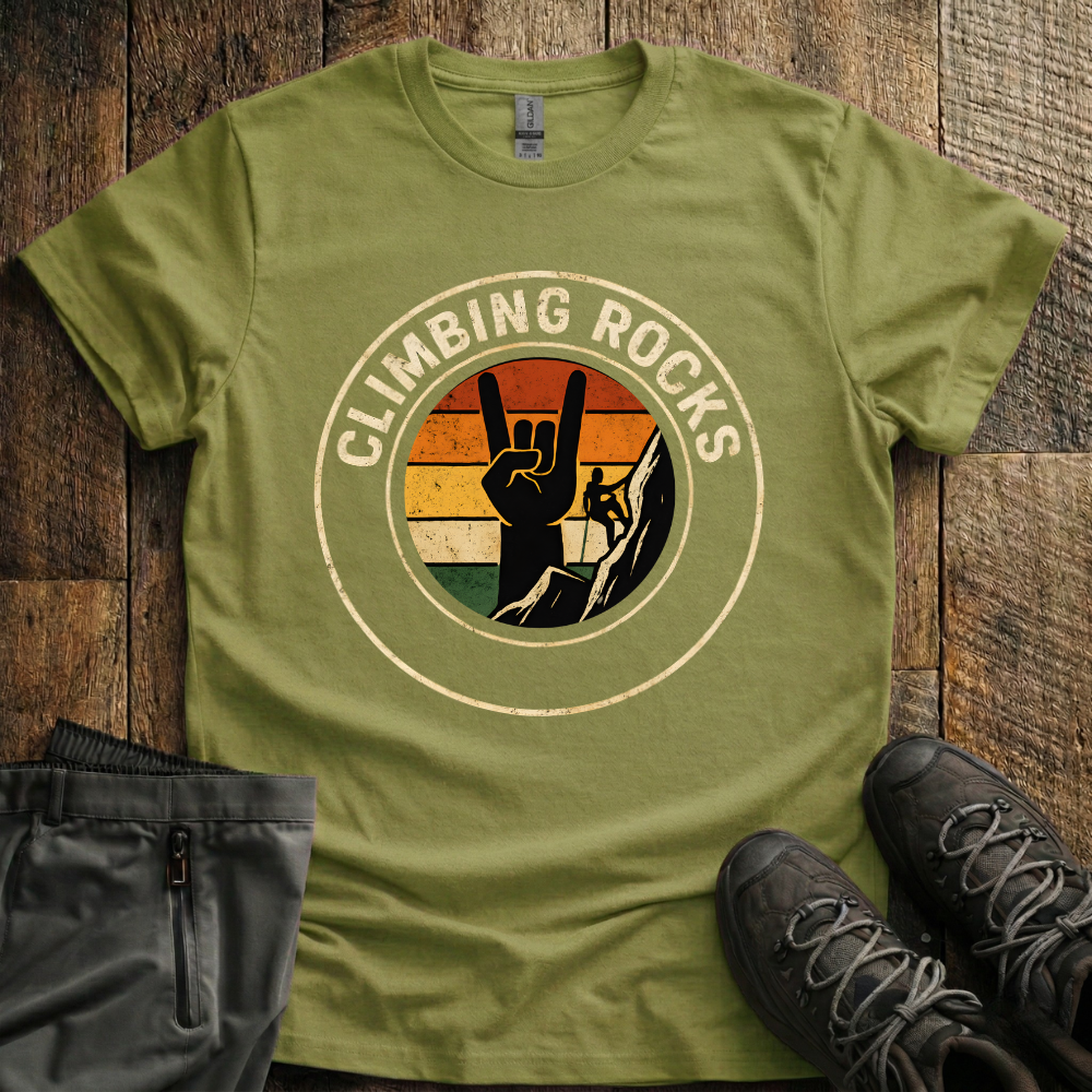 Retro Climbing Rocks T-Shirt
