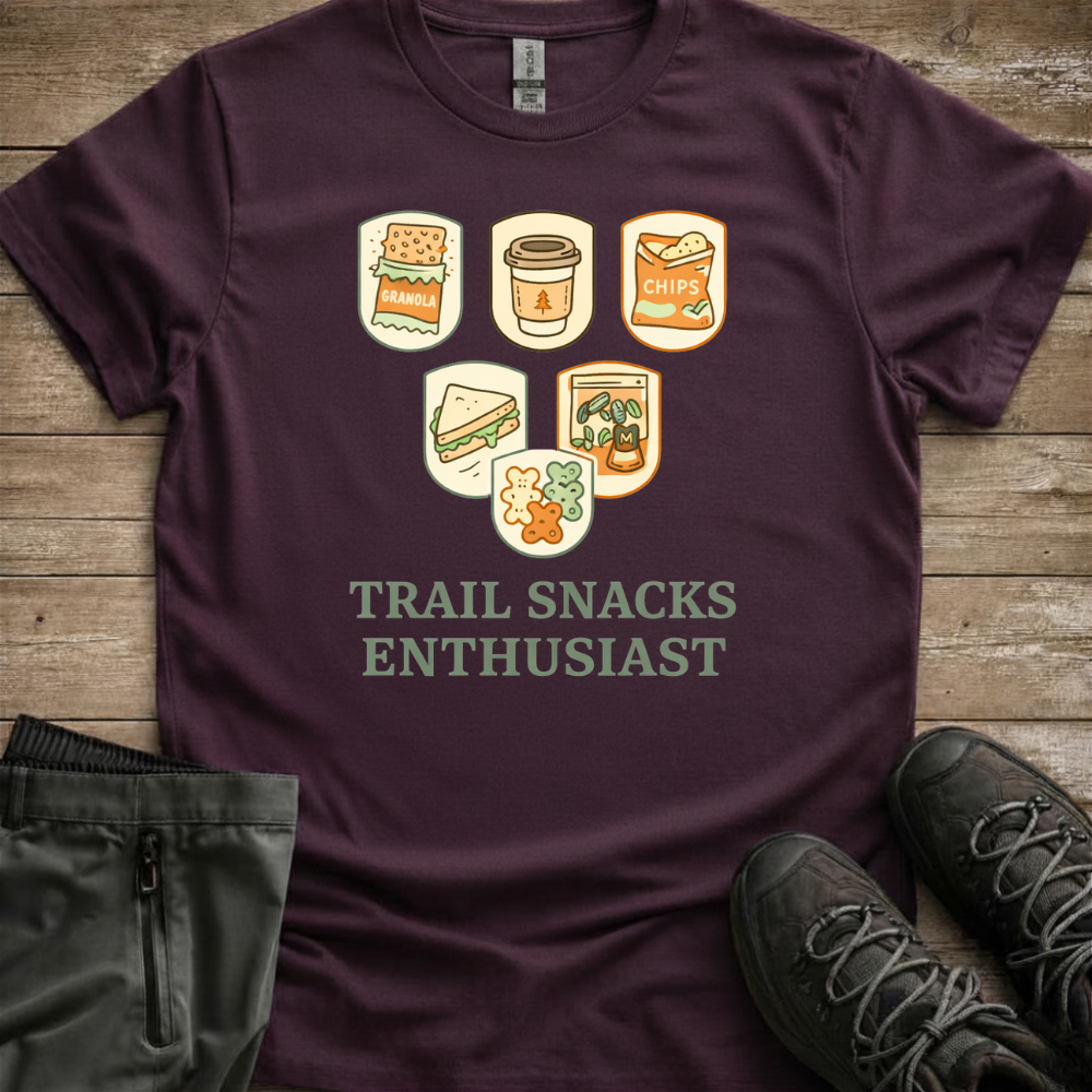 Trail Snacks Enthusiast — Funny Hiking Tee