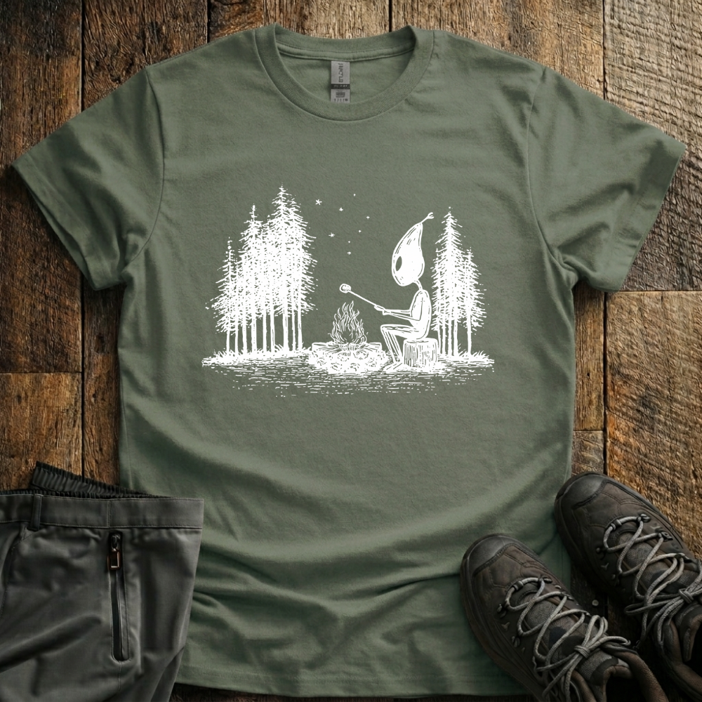Solitary camping alien T-Shirt