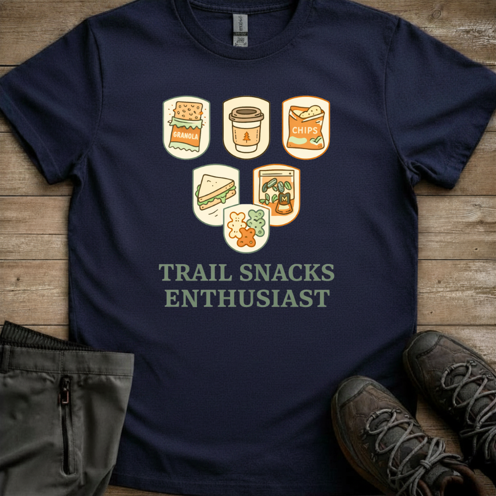 Trail Snacks Enthusiast — Funny Hiking Tee