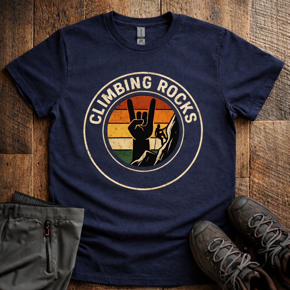 Retro Climbing Rocks T-Shirt