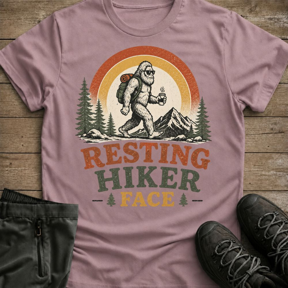 Resting Hiker Face - Yeti Tee