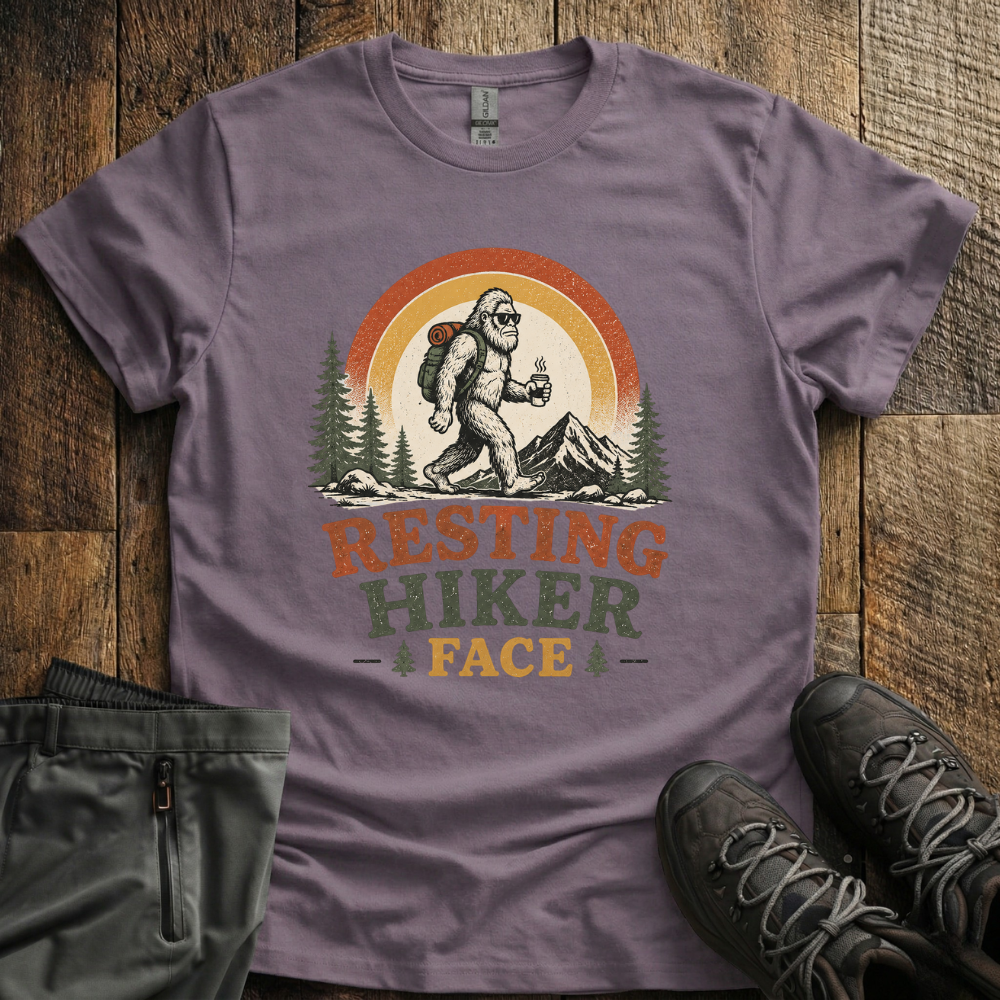 Resting Hiker Face - Yeti Edition T-Shirt