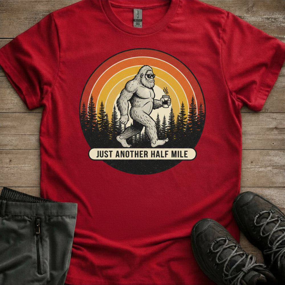 Just Another Half Mile — Retro Yeti Hiking Tee