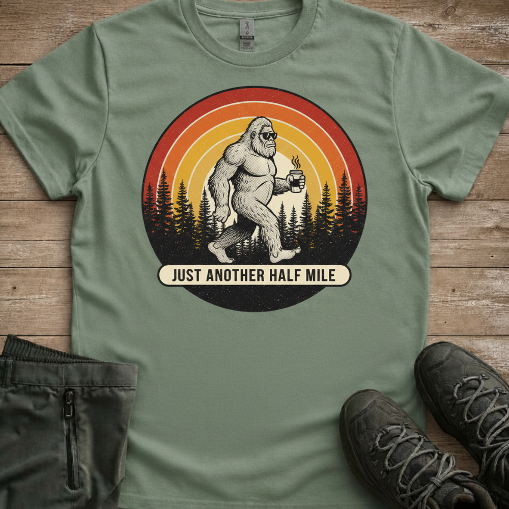 Just Another Half Mile — Retro Yeti Hiking Tee
