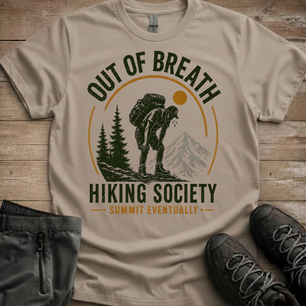 Out Of Breath Hiking Society — Funny Trail Tee