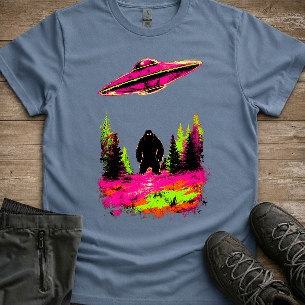 Sasquatch Abduction — Funny Bigfoot Camping Tee