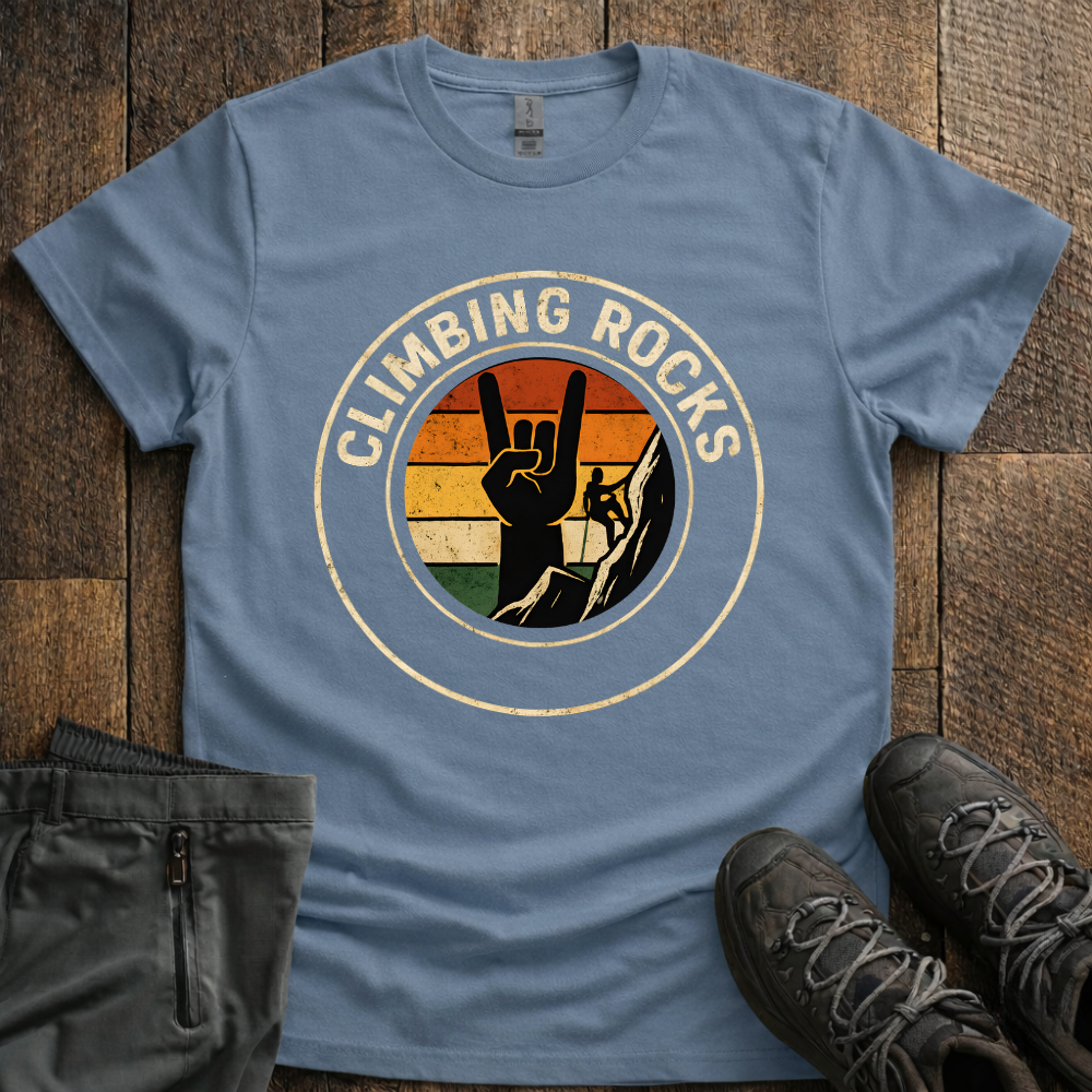 Retro Climbing Rocks T-Shirt