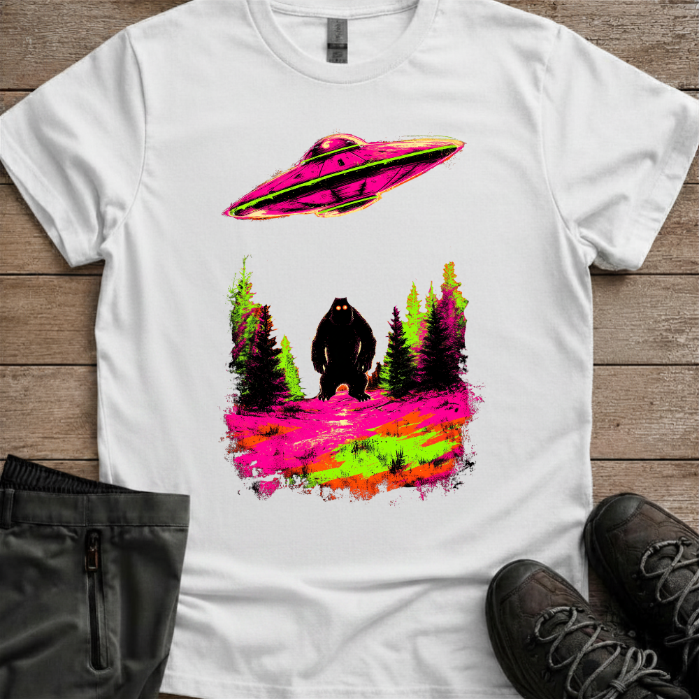 Sasquatch Abduction — Funny Bigfoot Camping Tee