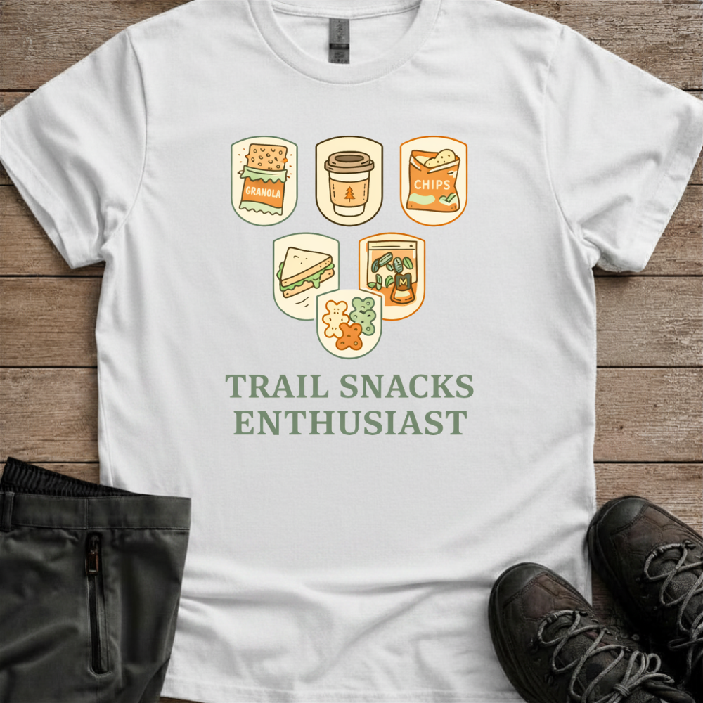 Trail Snacks Enthusiast — Funny Hiking Tee