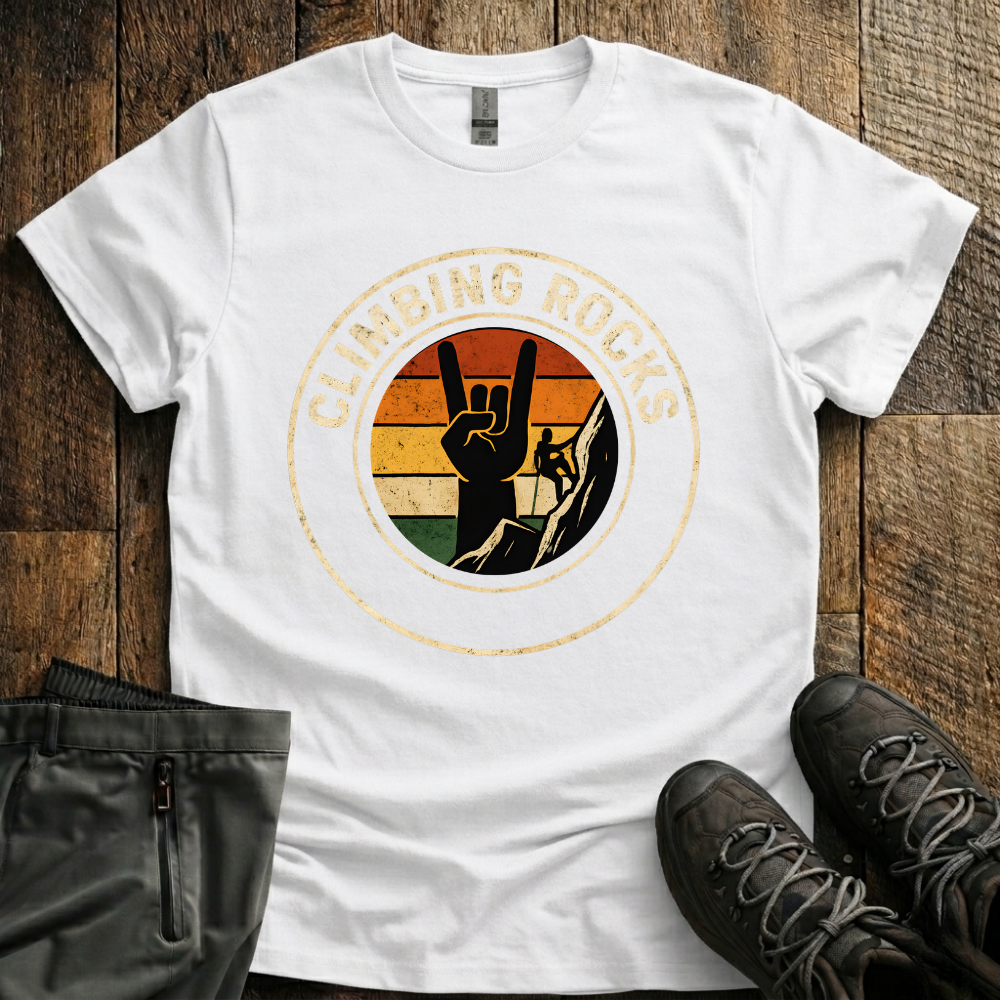 Retro Climbing Rocks T-Shirt